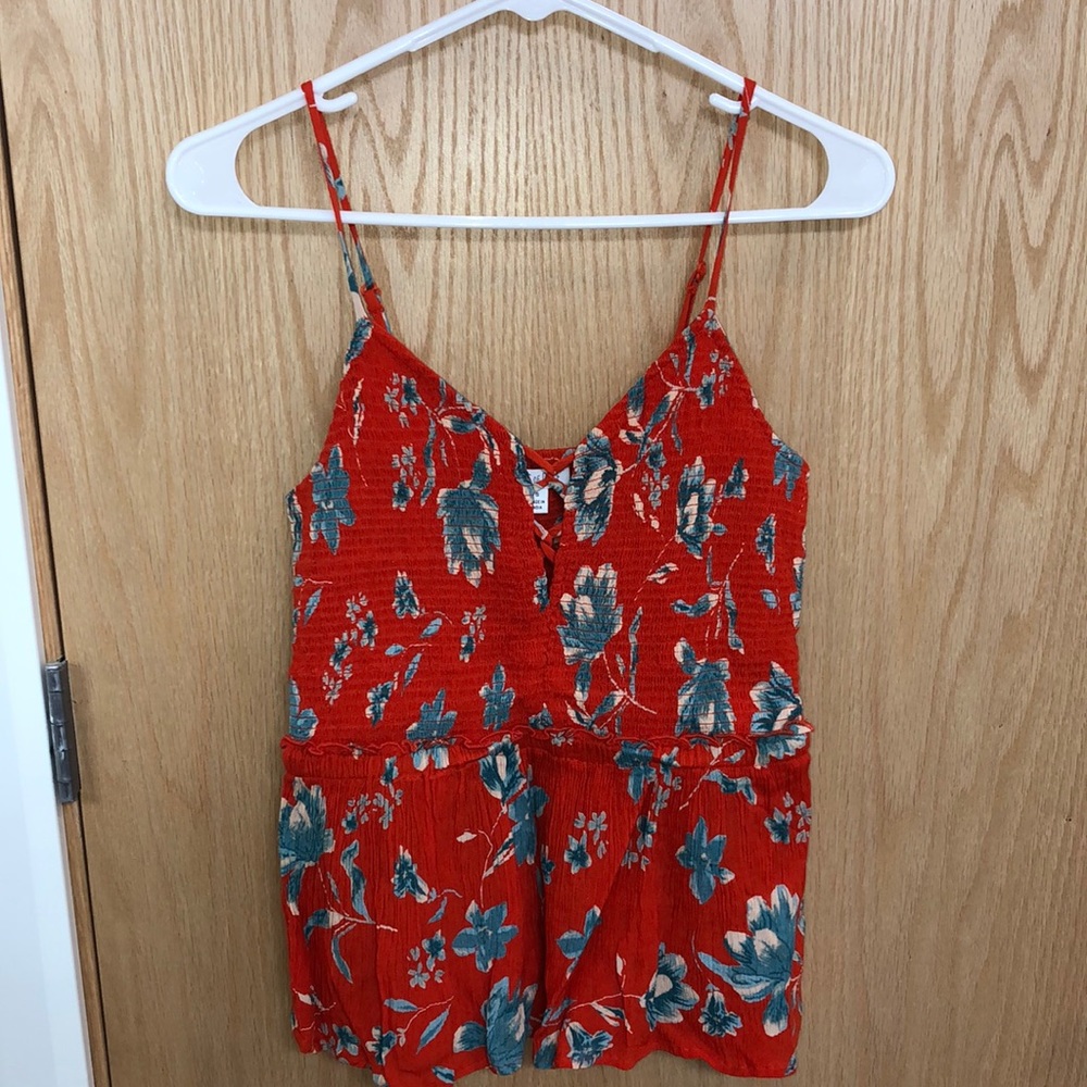 PATRONS OF PEACE floral fit and flare tank top